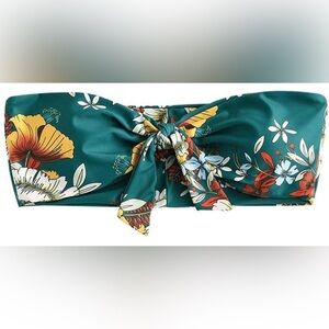 Zaful strapless swim top in size small with a floral print, likely designed